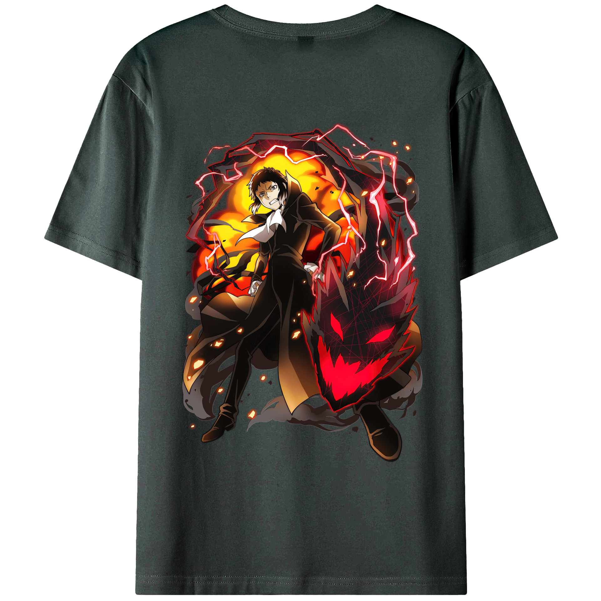 （画像用） 文豪ストレイドッグス Bungo Stray Dogs 綿100％ メンズ半袖Tシャツ（バックプリント） 通気性